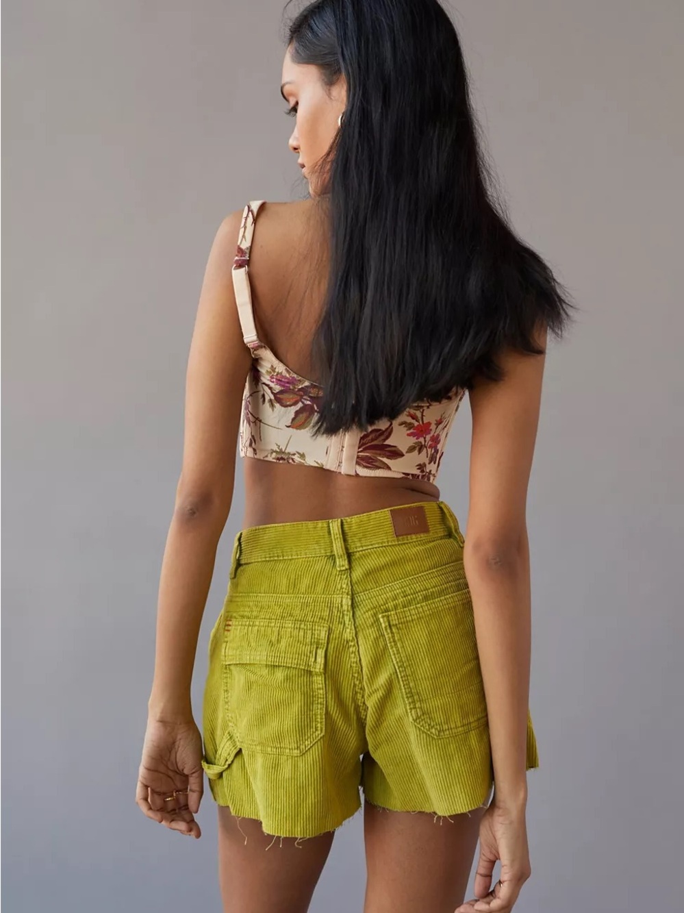Urban Outfitters | BDG Corduroy Cutoff Carpenter Shorts | Olive - Picture 5 of 12
